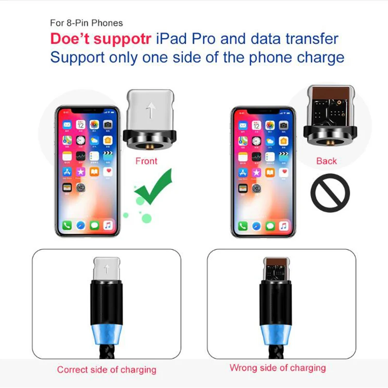 Магнитный Micro USB кабель для iPhone Samsung Huawei магнитное зарядное устройство зарядки