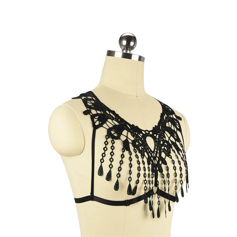 Prom queen lace cross tassel hollow sexy harness underwear suitable for any body and delicate |