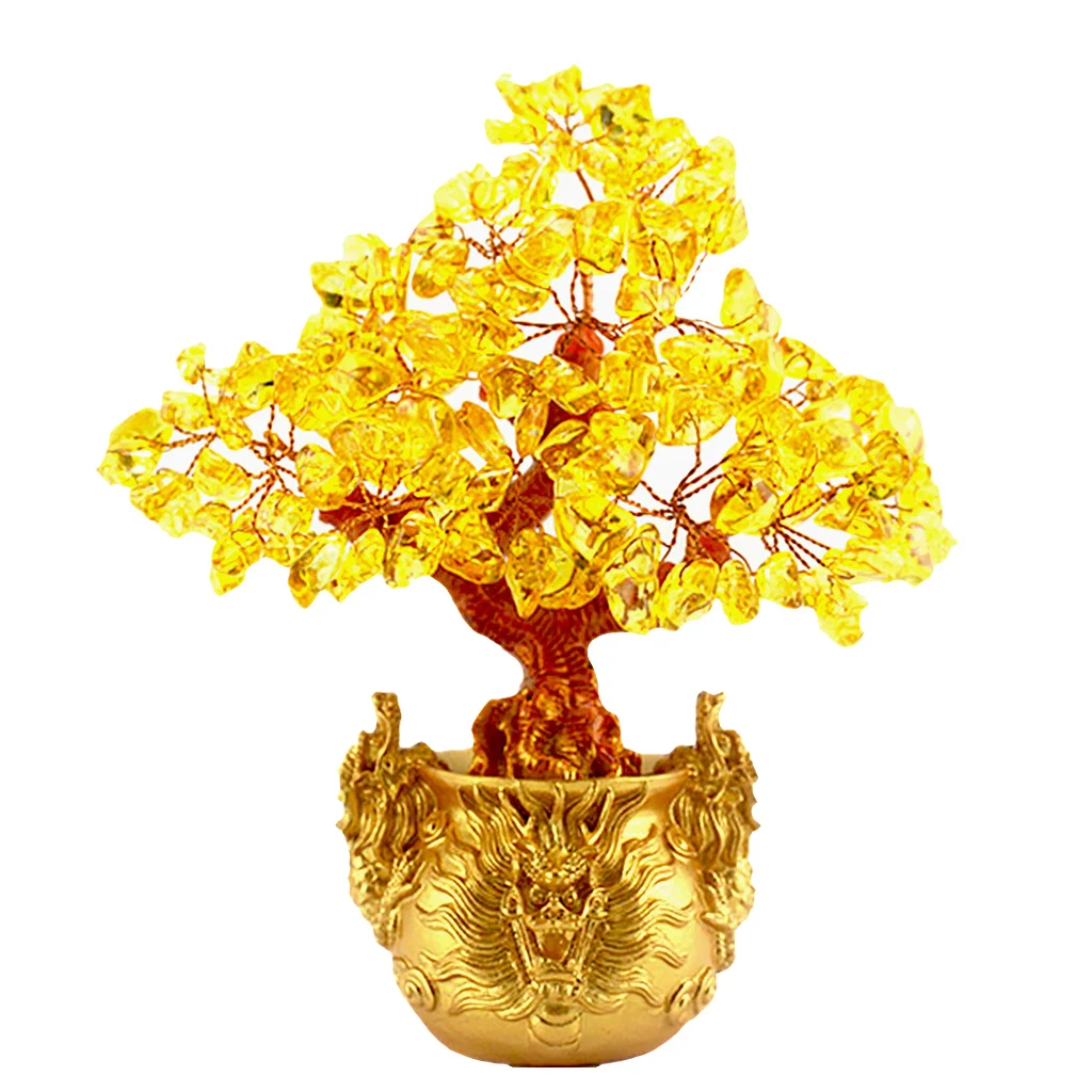 

Crystal Lucky Money Tree Feng Shui for Wealth and Luck Home Decor Gift 7inch