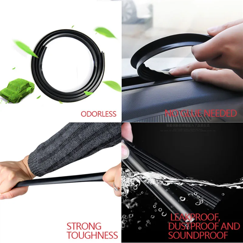 

Interior Sealing Strip Rubber Edges Strips Dashboard Sound Seal Strip Upgrade 1.6M