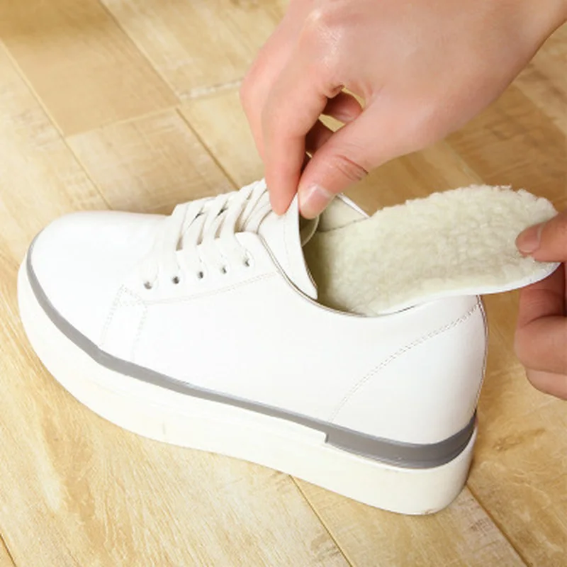 1 пара унисекс для мужчин и женщин зимняя теплая мягкая шерсть обувь стелька