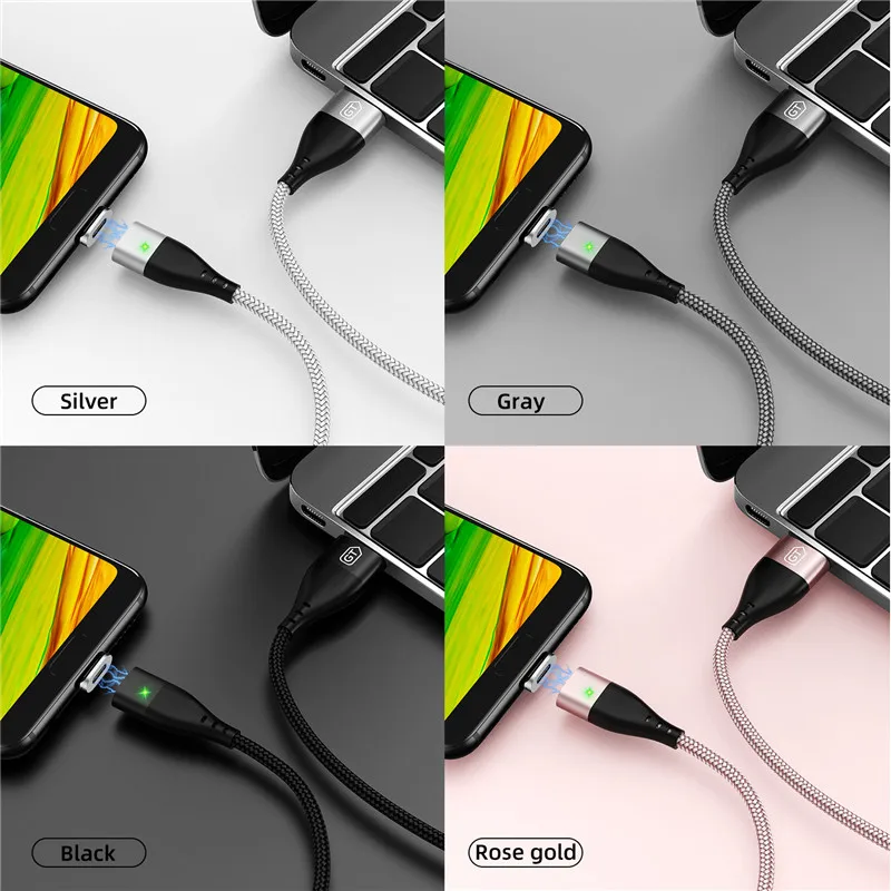 GTWIN 3A Магнитный USB кабель для быстрой зарядки Micro магнит type C шнур для samsung S10 S9 S8 разъем s7 s6 Зарядное устройство USB шнур