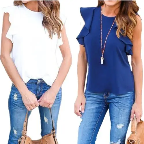 2021 Модные женские топ кимоно Блузки Рубашки с круглым вырезом повседневный