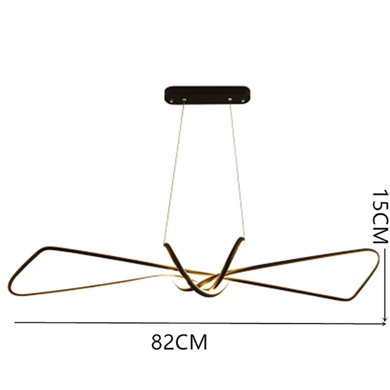 Offerte 80 CM Lampada A Sospensione A LED Moderna Nordic Black Gold Island Light Sala Da Pranzo Ristorante Bar Finiture In Metallo Verniciato Artistico