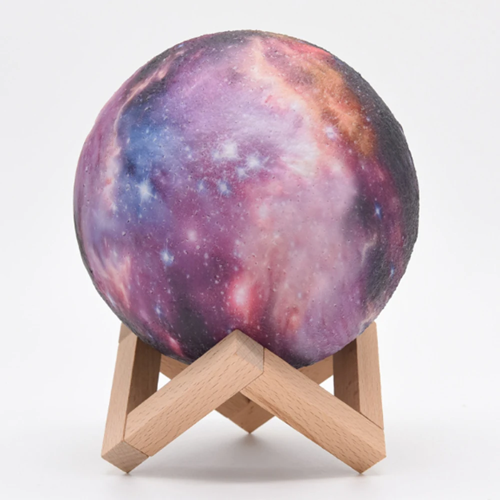 

3D Moon Lamp Bedroom Night Light With Stand Remote Control USB Charging Cable 16 Colors LED Creative Night Light
