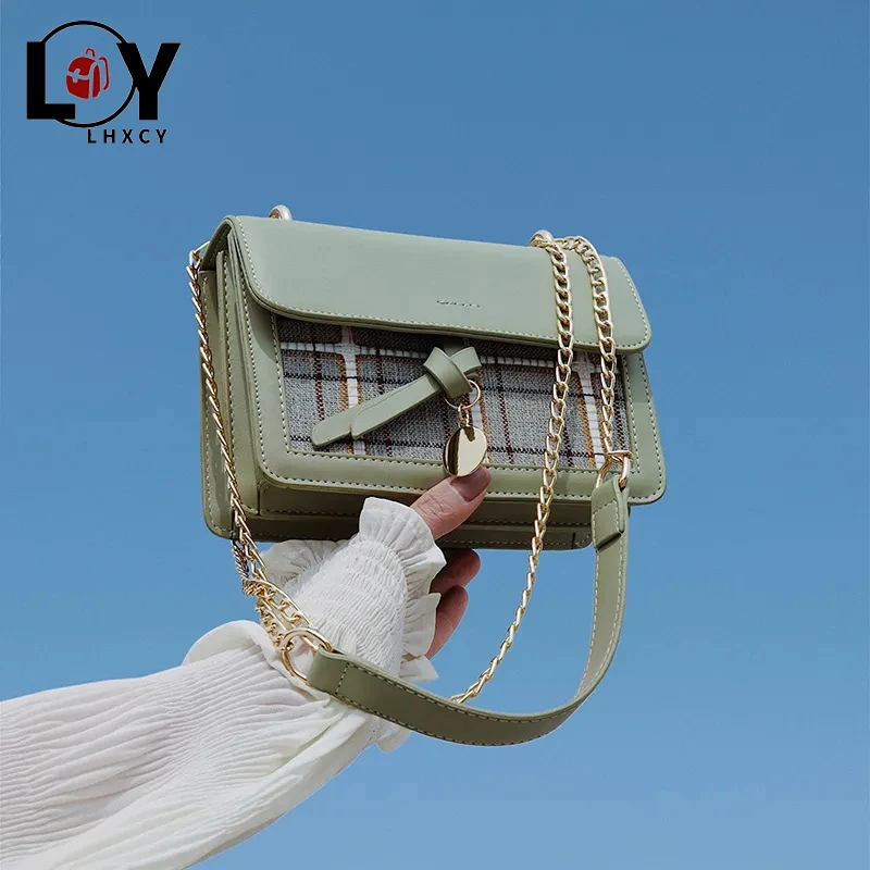 

LHXCY высокое качество раскладушка из искусственной кожи через плечо, модная сумка через плечо, сумки в руку, цепи защитой от воровства с магни...
