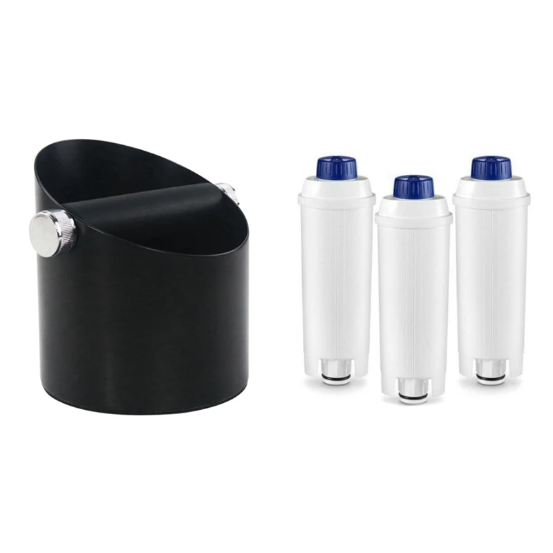 Espresso Klop Doos Grind Dump Bin Afvalbak Voor Barista Met 3Pcs Koffie Machine Water Filter Voor Delonghi DLSC002