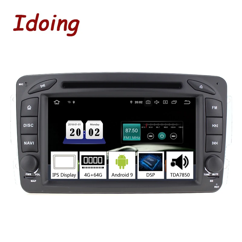 Автомобильный мультимедийный плеер Idoing 7 &quot 2 din android 9 0 видео DVD для Mercedes-Benz W209/203 PX5