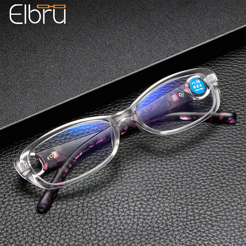 

Elbru модные очки для чтения с небольшой оправой из смолы HD линзы ретро с принтом для ног пресбиопические очки для женщин и мужчин анти-синий с...