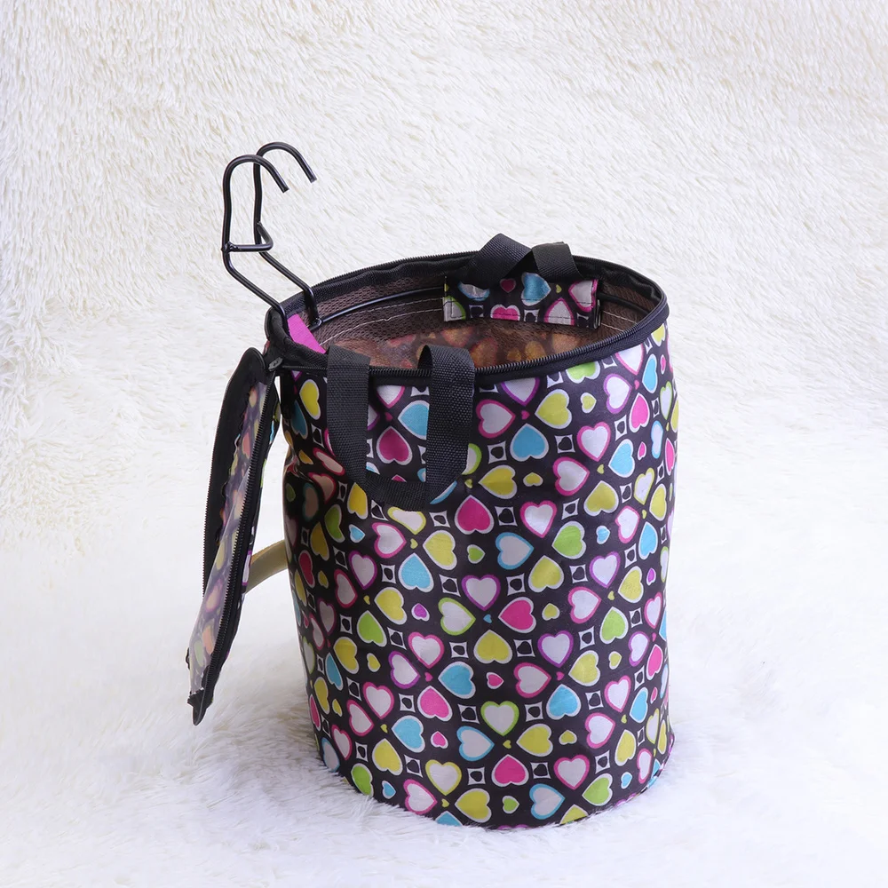 

Detachable Colorful Pattern Basket with Lid Foldable Front Hanging Storage Carrier Waterproof Bag Cover for Cycling