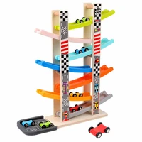gravity inertia slippery car gliding roller coaster baby wooden race toys track mini car ramp racer kids toddler educational toy