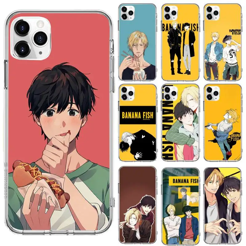 

Anime Banana Fish Phone Case Transparent for iPhone 6 7 8 11 12 s mini pro X XS XR MAX Plus se cover funda shell