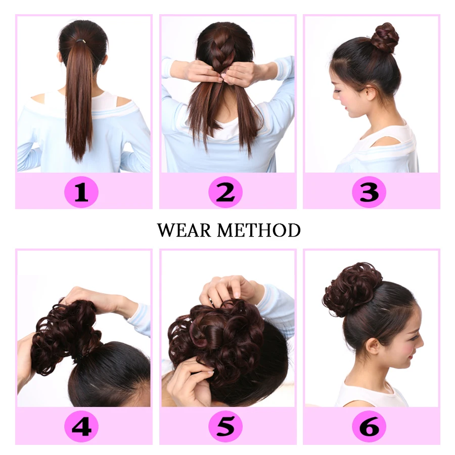 Alileader 5 дюйма вьющиеся волосы булочка Scrunchie шиньон Короткие хвост Синтетический