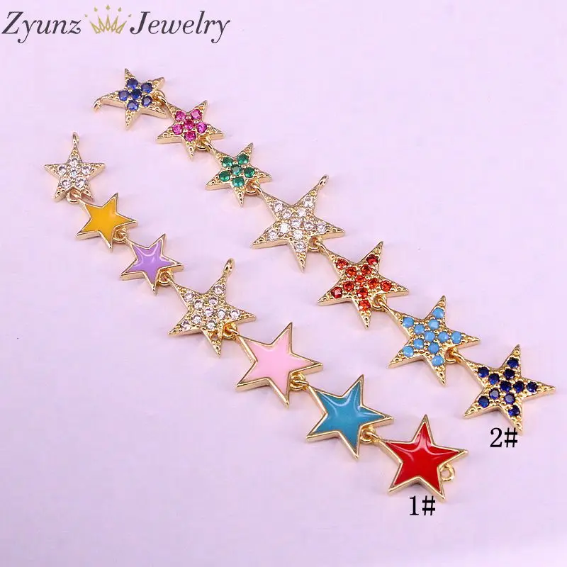 5 шт. новые ювелирные изделия золотого цвета ожерелье с кулоном s color ful CZ