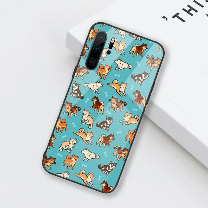 

Shiba Inu Dog cute Phone Case Tempered glass for Huawei Honor Mate P 9 10 20 30 8X 7A V10 Pro Plus Lite NOVA 3E 3I 5 5I Pro