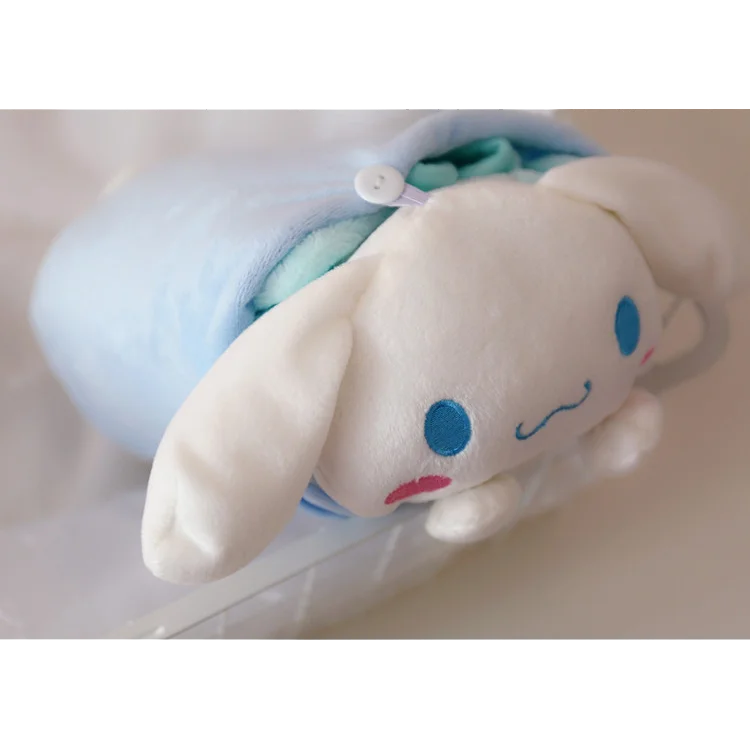Kawaii Cinnamoroll плюшевое одеяло с большими ушами, Набивная игрушка собака, милая кукла, сохраняющая тепло зимой для малышей, детей, рождественские подарки
