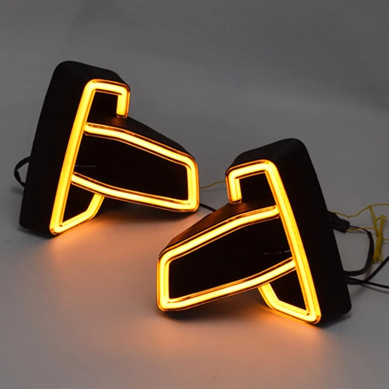 

2Pcs LED DRL for Toyota Hilux Revo Rocco 2018 2019 2020 Daytime Running Lights Fog Light Cover Turn Signal Driving Lamp