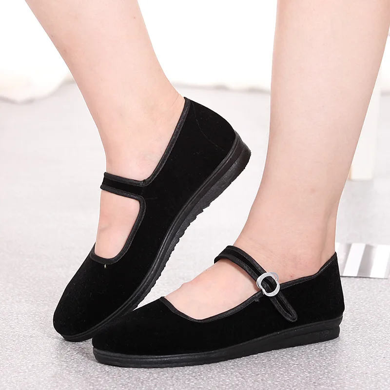 Черный Женская обувь mary jane на плоской подошве; весенние лоферы; женские туфли на ремешке с пряжкой; Повседневная Тканевая обувь для мам; Женская Удобная дышащая обувь; 20 - Цвет: Черный