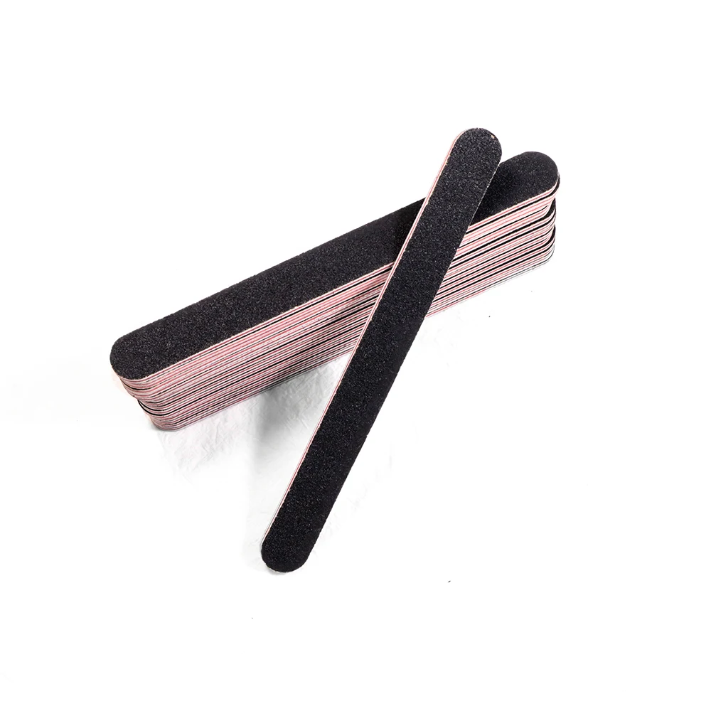 Пилка для ногтей двухсторонняя профессиональная маникюра с черным песком и