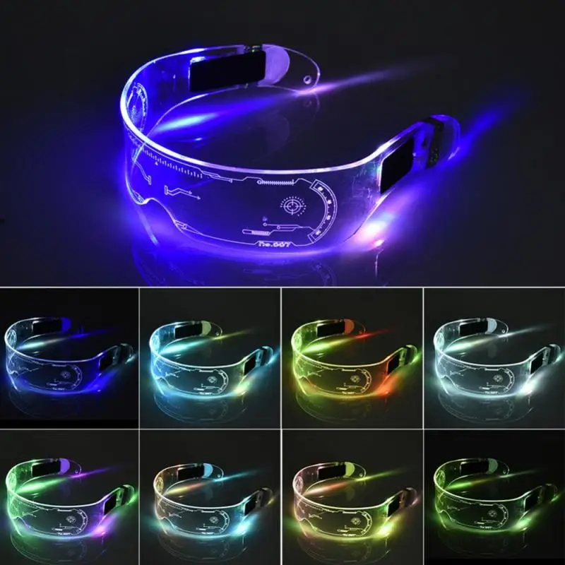 

Motocross Colorful EL Luminous Glasses Led Light Up Visor Eyeglasses For Bar KTV Christmas Birthday Party Decorations