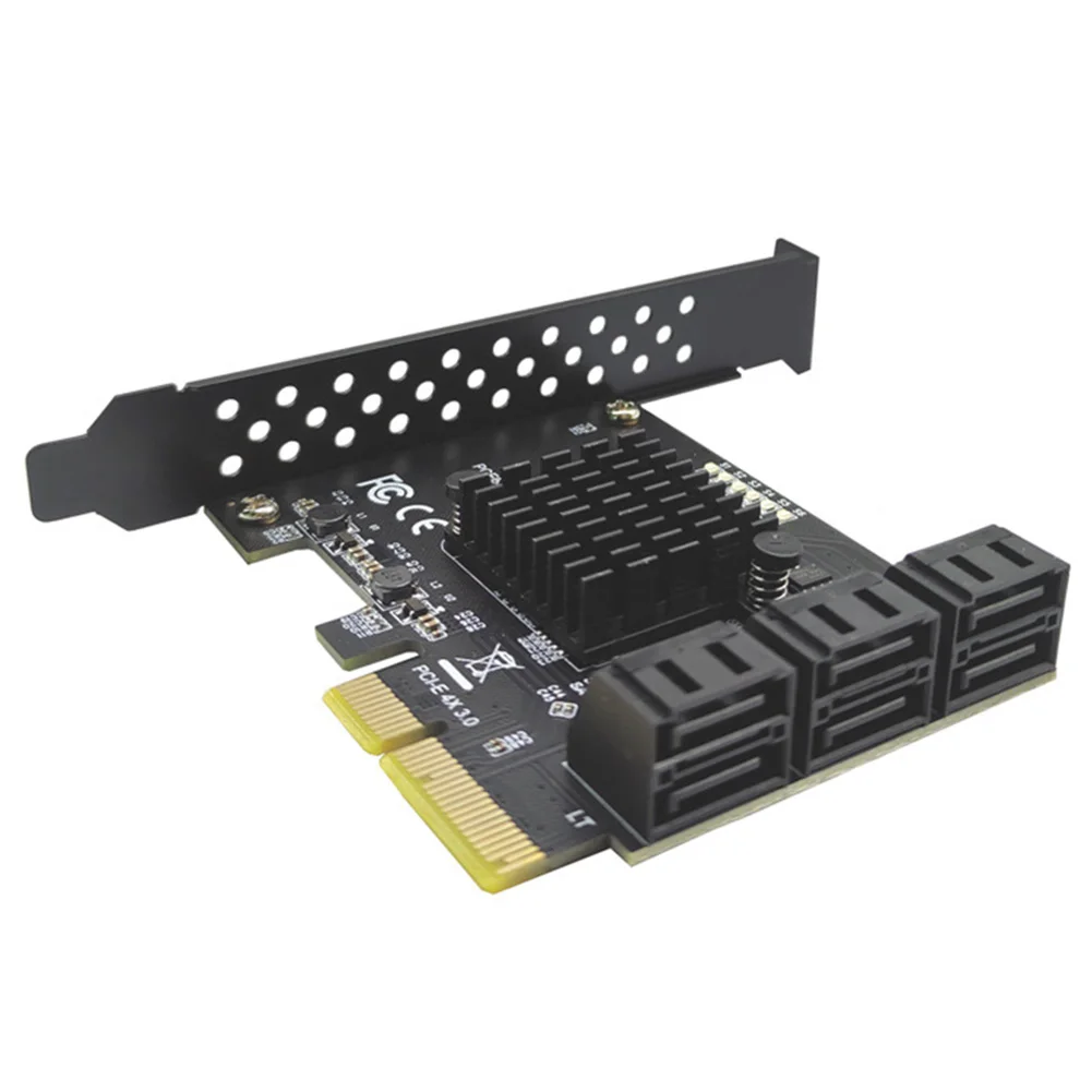 

SATA PCI e Adapter 6 Port SATA 3.0 to PCI Express x4 Expansion Card SATA III PCIe PCI Express Controller for HDD ASMedia ASM1166