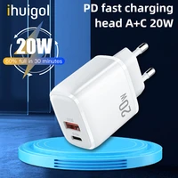 ihuigol 20w usb type c charger pd fast charging mobile phone quick charge 3 0 qc usb c adapter for iphone 13 ipad samsung xiaomi
