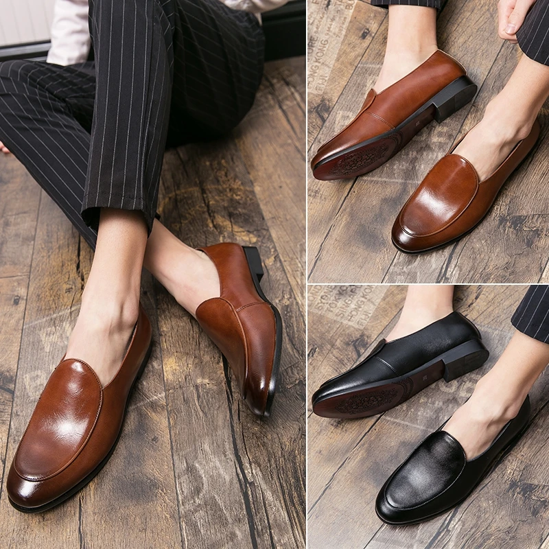 

2021 Four Seasons New British Men's Casual Fashion Comfortable All-match Trend Business Pointed Toe Shoe Barber Shoes ZX051