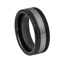 mens tungsten wedding ring brushed and polished finish ring for wedding gift