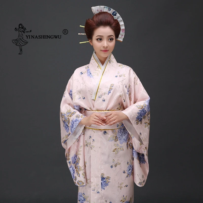 Кимоно женское длинное с традиционным цветочным принтом, японский женский сценический костюм, маскарадный костюм, азиатская одежда, пикант... от AliExpress RU&CIS NEW