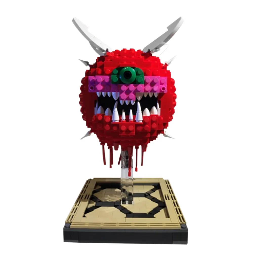 

MOC-4560 Dooms игровой Стайлинг Cacodemon одноглазная статуя демона дьявола злодей страшные клыки странные строительные блоки сверло Кирпичи подарок