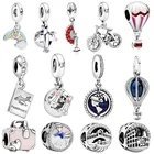 Лидер продаж, бусины-шармы из серебра 925 пробы для браслетов Pandora