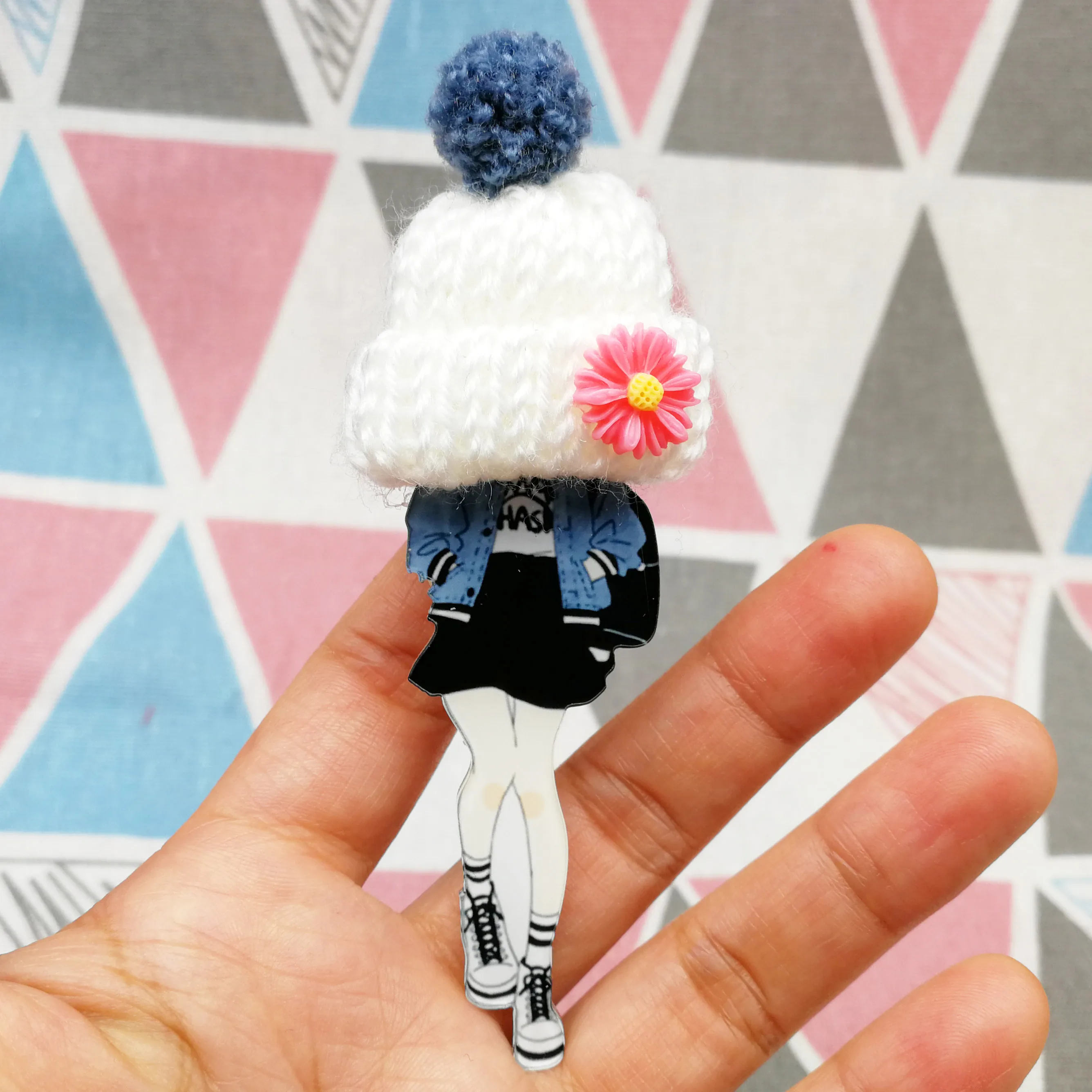 15 Модный значок для девочек Harajuku акриловые значки милый мультфильм рюкзак булавки и броши повседневная одежда брошь в стиле аниме подарки для детей - Окраска металла: 15