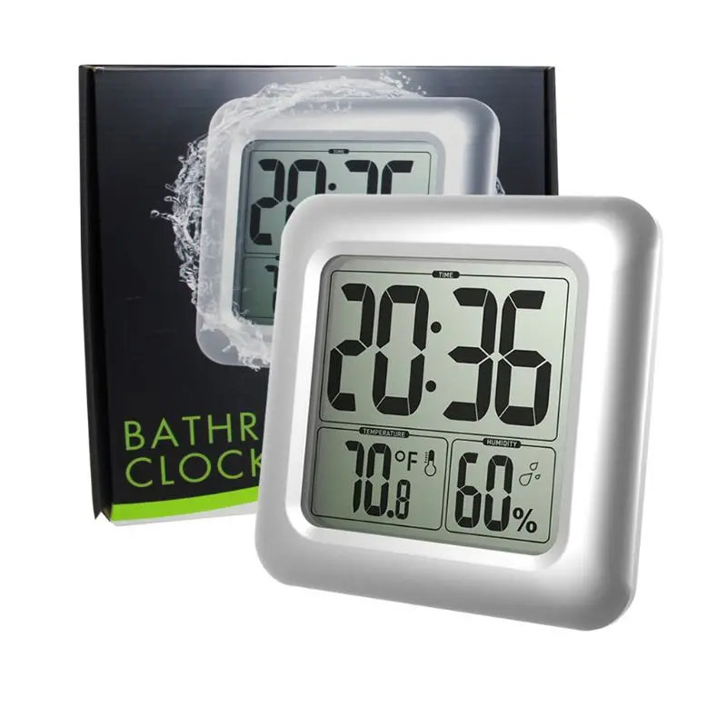 Waterproof Digital Bathroom Shower Wall Clock Thermometer Humidity Time Display | Инструменты