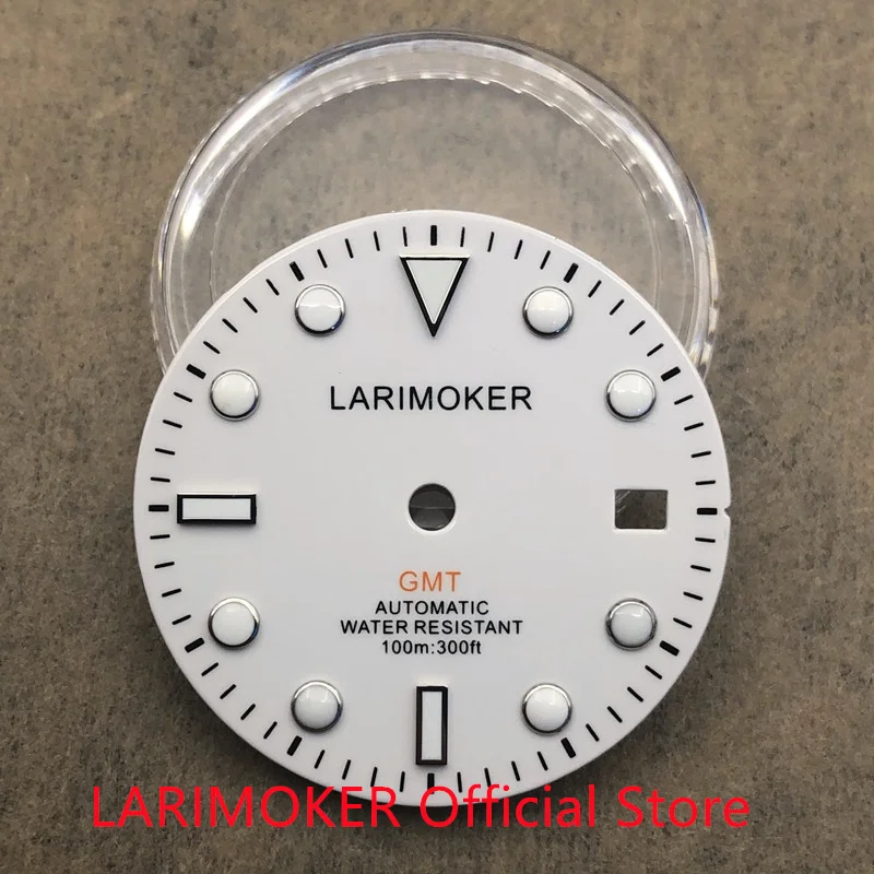LARIMOKER/без логотипа 28 5 мм зеленый светильник-белый циферблат подходит для MINGZHU 3804