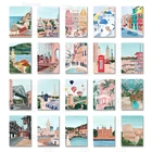 Модульные плакаты и принты известного городского пейзажа, домашний декор, Париж, Лондон, Токио, холст, живопись, настенное искусство, украшение для гостиной