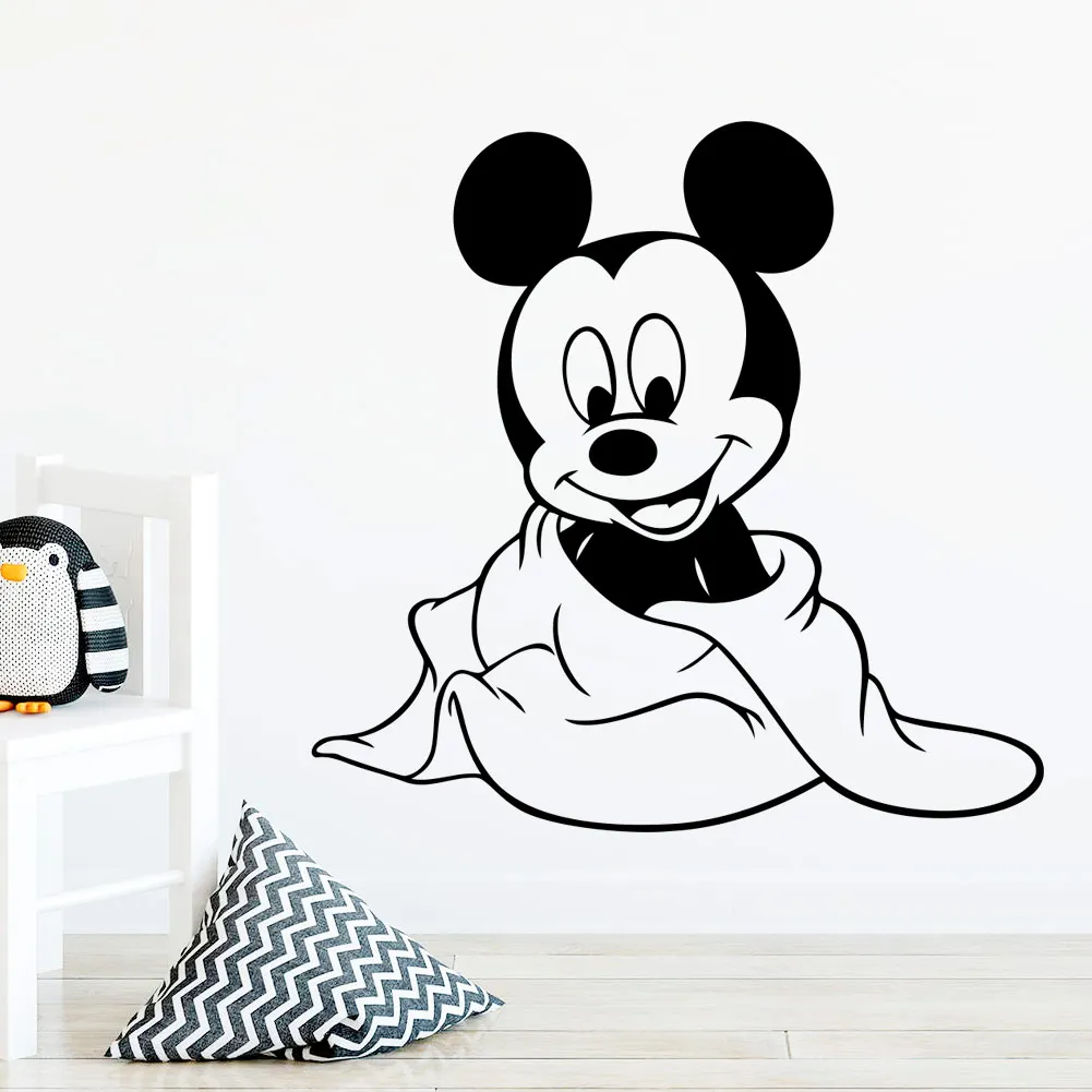 Disney Микки мышь Наклейка на стену пользовательское имя Виниловые наклейки для