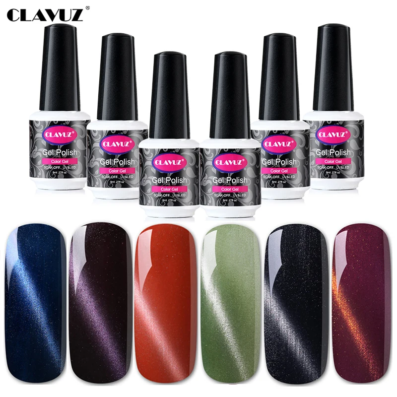 CLAVUZ 8 мл кошачий глаз магнит Гель лак для ногтей с эффектом Магнитный