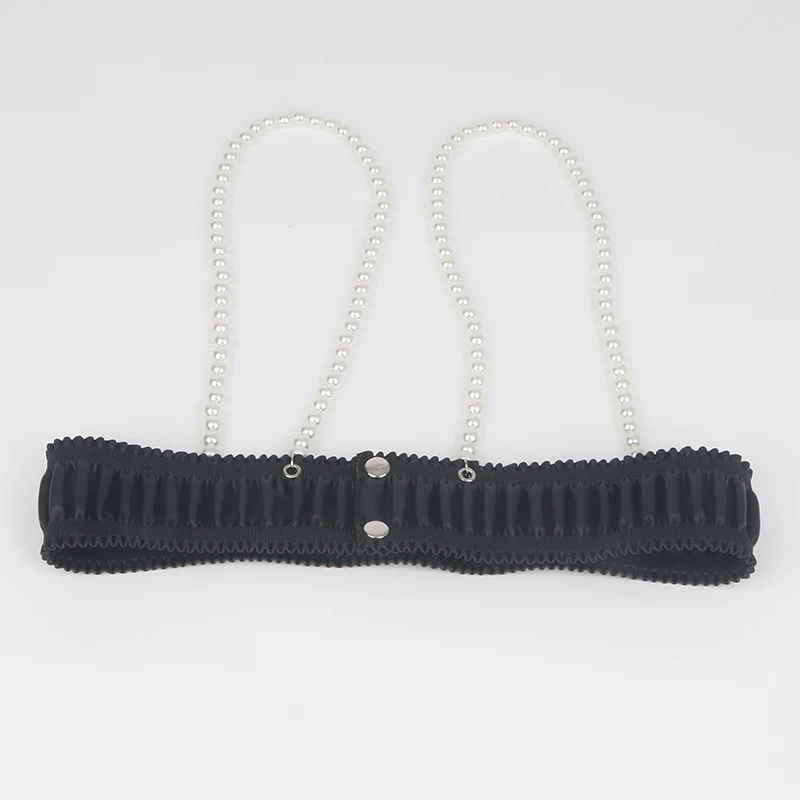 Multi-color Macaron Elastic Leather Belts corset pearl Shoulder strap For women Lady Harness Girdle slim vest Cummerbunds
