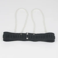 multi color macaron elastic leather belts corset pearl shoulder strap for women lady harness girdle slim vest cummerbunds