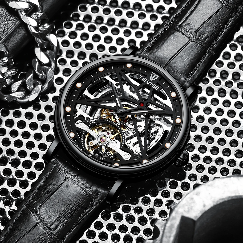 TEVISE Design Automatic Watch Men's Luxury Brand Self-Wind Mechanical Mens Watches Sport Waterproof 