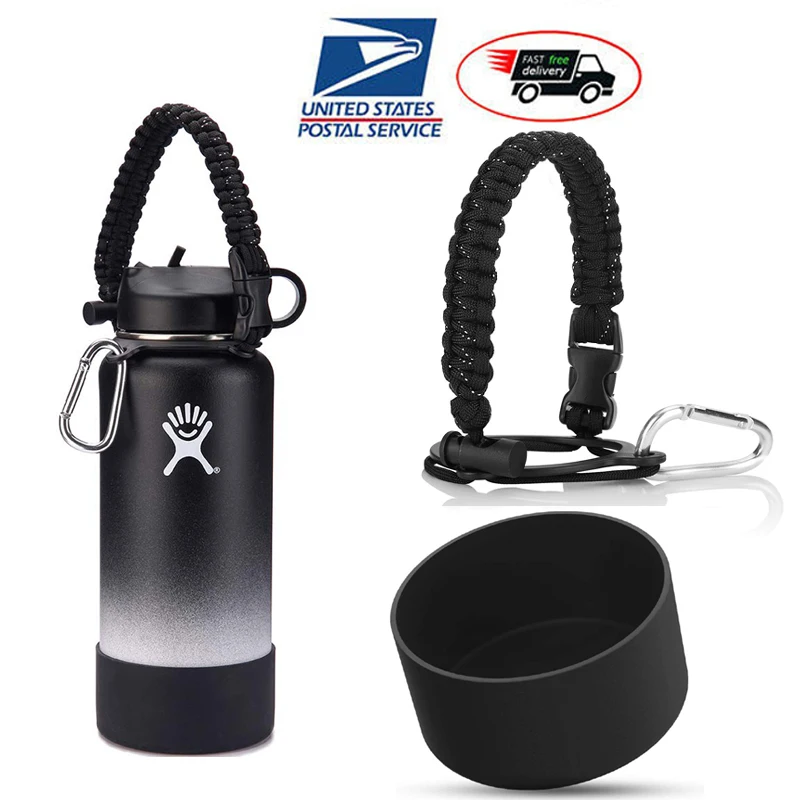 Бутылка для воды Hydro Flask с ручкой Paracord и силиконовым защитным чехлом из