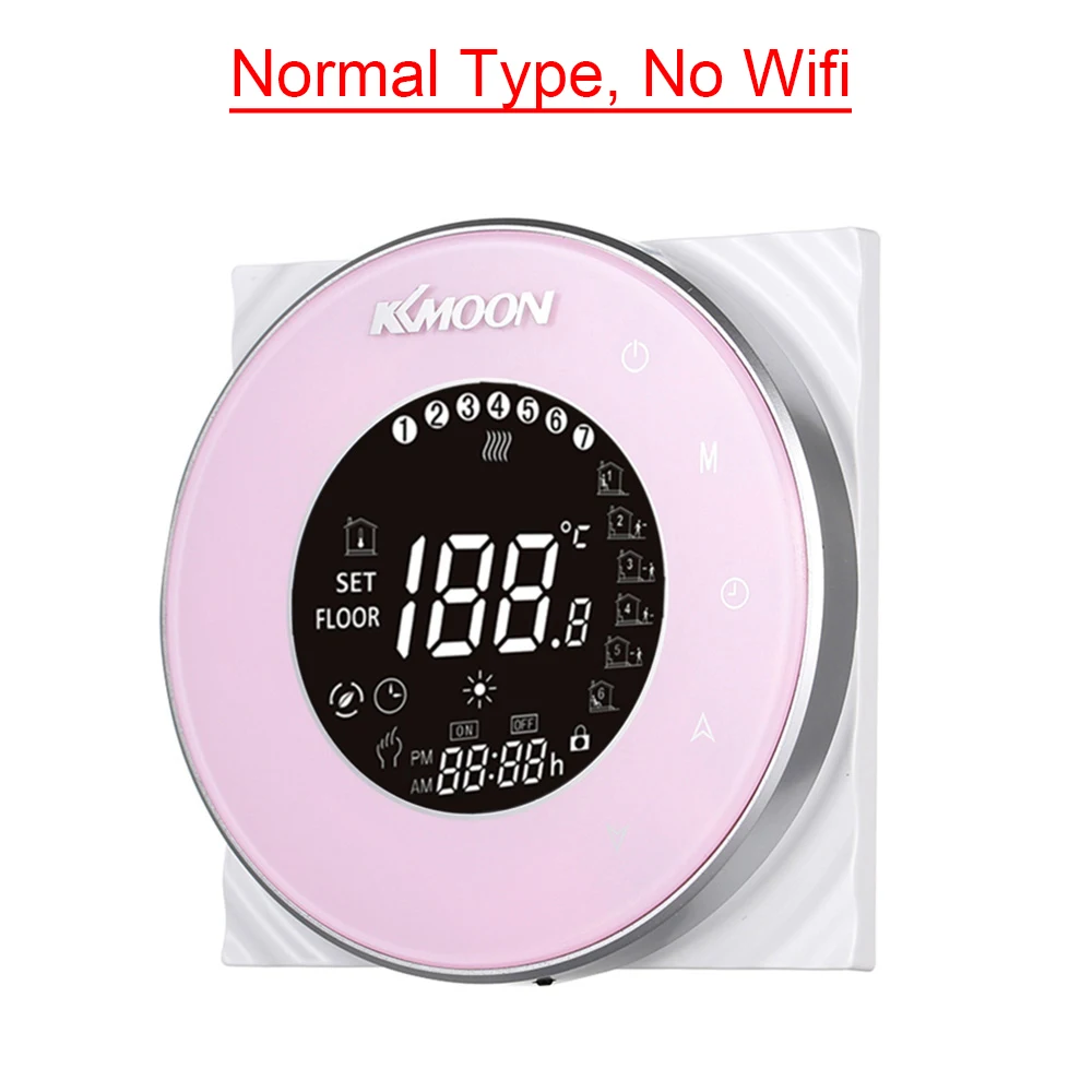 Pink type 1 Функция касания экрана терморегулятор термостатический водонагреватель Wi-Fi подключение Голосовое управление энергосберегающий регулятор температуры - Цвет: Pink type 1
