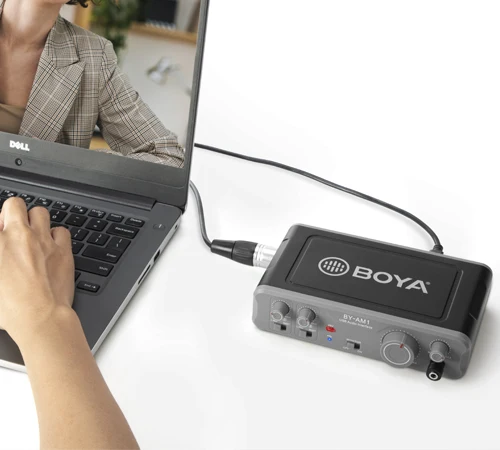 BOYA BY AM1 двухканальный аудиомикшер USB 6 35 мм/XLR комбинированные входы мм наушники 48 В