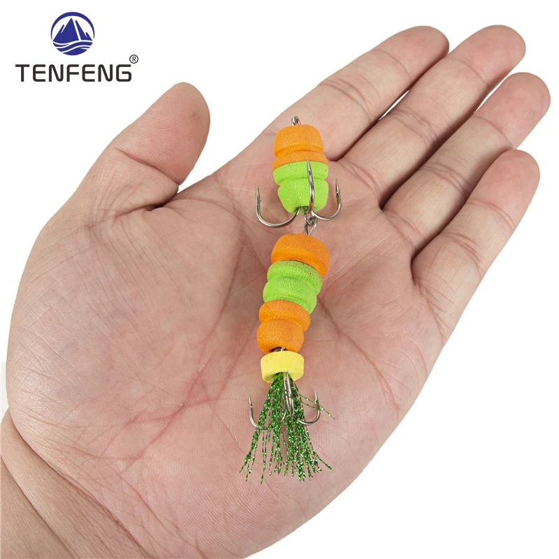 50Pcs New Bait Equipped With Gourd Shaped Foam Bait Hook Treble Fishing Tackle Accessories Pesca Peche High-carbon Steel Hooks
