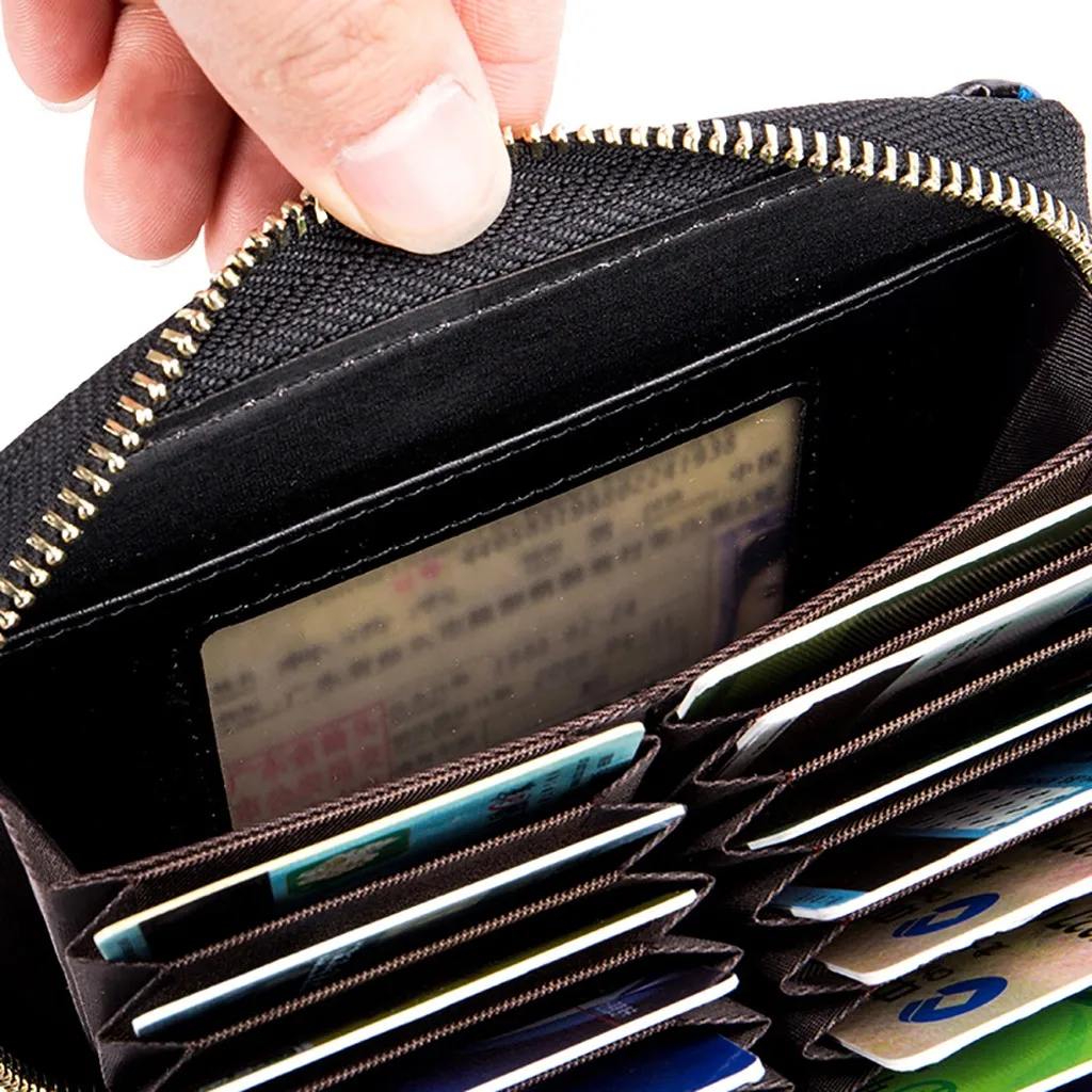 Кошелек для монет женский кожаный кошелек на молнии Кошелек для монет RFID визитница цветочные сумочки бумажник для карт id держатель для карт