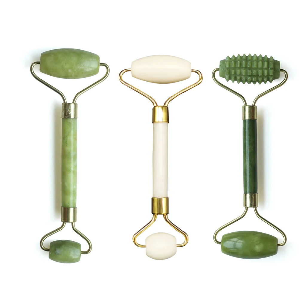 Массажер для лица с нефритовым роликом гуаша инструмент ухода за кожей и