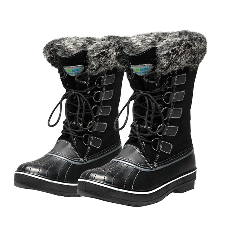 

Женские зимние уличные водонепроницаемые походные ботинки, женские зимние ботинки для треккинга с шерстяной подкладкой, женские нескользя...