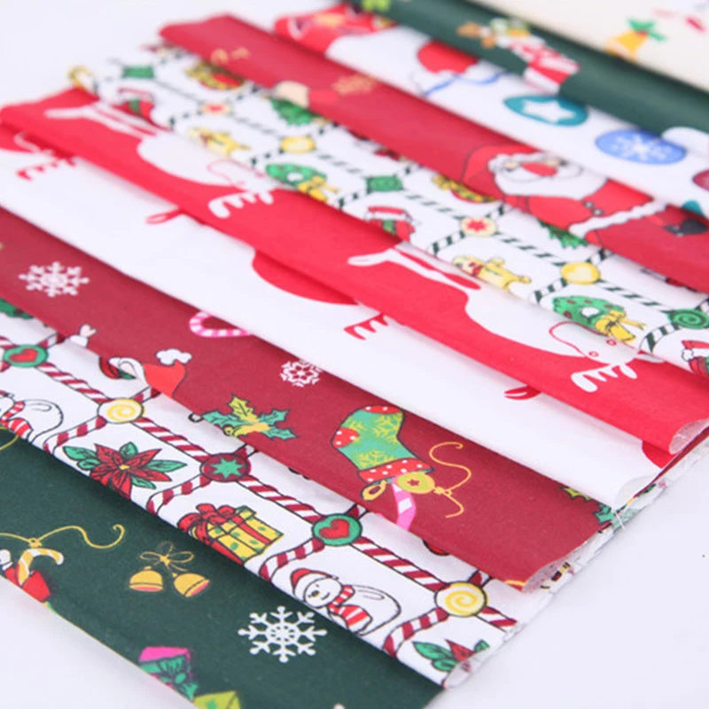 

5pcs Christmas Series Cotton Fabric Printed Cloth Sewing Quilting Fabrics Patchwork Needlework DIY Handmade Material 25x25cm