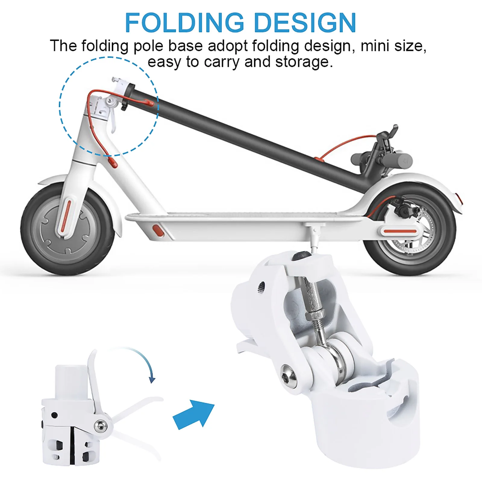 

Electric Scooter Folding Hook Rod Pole Base For Xiaomi M365 Electric Scooter Shaft Locking Lock Screw Replacement Parts Hook