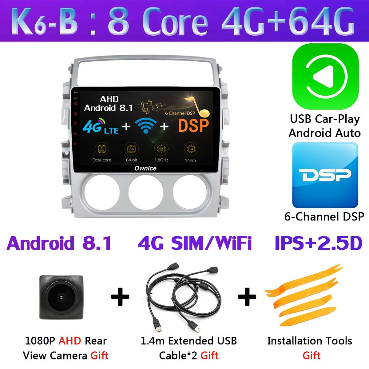 K6-B-CarPlay " 360 ° панорамный автомобильный dvd-плеер на основе Android для Suzuki Liana 2005-2013 автомобильный Радио gps Мультимедиа DSP Carplay Android Авто 4G LTE - Цвет: K6-B-CarPlay